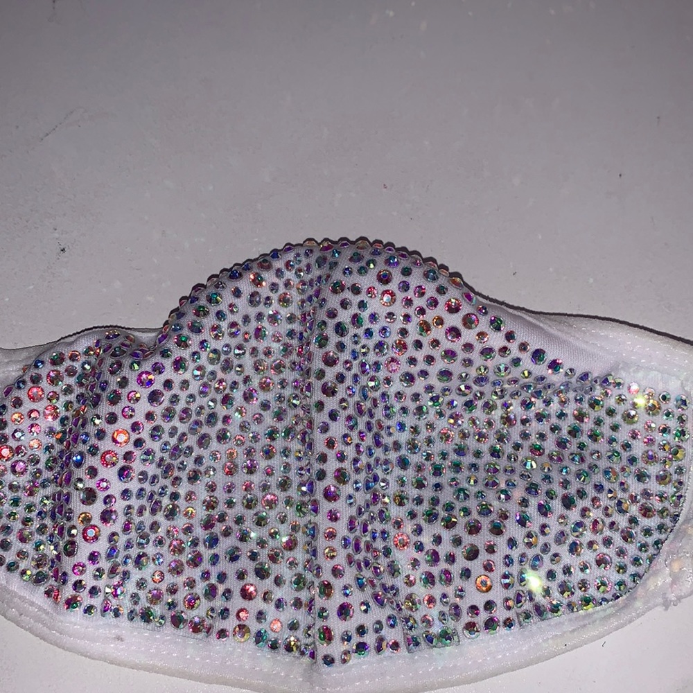 white gemstone mask
